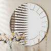 32 inch Round Silver Wall Mirror Gorgeous Decorative Glass Accent Mirror Bedroom