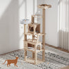 Mondeer 184cm XXL Wooden Cat Tree Cat Towers 2 Cat Houses & 11 Scratching Posts