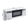 White 70inch TV Stand Cabinet w/ 32'' Electric Fireplace & LED Lights Furniture
