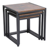 Set of 3 Square Nesting Coffee Table Accent Stacking Side Tables Space-saving