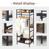 Industrial Hall Tree Coat Rack Stand Entryway Closet with Adjustable Shelf Unit