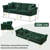 Modern Sofa Bed 2 Seater Click Clack Settee Recliner Couch with Metal Legs Green