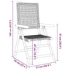 Reclining Garden Chairs 8 pcs Black Poly Rattan and Solid Wood V1P4