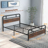 Double Size Bed Frame Heavy-duty Platform Bed Industrial Bed Base w/headboard