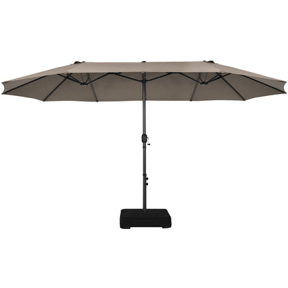 4.5M Double Sided Outdoor Garden Parasol Twin Size Patio Umbrella w/Metal Base