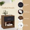 Bedroom Modern End Table Nightstand (Set of 2)w/Shelf-Natural+White