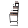 Retro Steel Frame Kitchen Storage Rack with 3 Shelves Floor Standing for Fridge