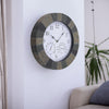 Large Slate Effect Garden Wall Clock Thermometer Hygrometer Indoor Outdoor Home