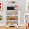 Kitchen Storage Organizer Bathroom Floor Storage Cabinet-White