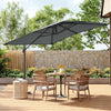 3M Sun Rotating Umbrella Garden Banana Parasol Cantilever Canopy Weight Base