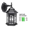 Vintage Wall Light Iron Metal Lantern Lamp with Glass Shade Cover Indoor Outdoor