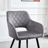 Set of 2 Armchairs Dining Chairs with Arms Velvet PU Faux Leather Chairs Kitchen