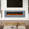 50 in Inset Media Wall Electric Fireplace Insert/Wall Mounted Fire 12 LED Colors