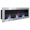 Bio Ethanol Fireplace Fire Burner Wall Mounted / Insert Heater 140x40 with Glass