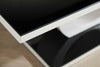 GIOVANI Black Tempered Glass and White Gloss Rectangle Living Room Coffee Table