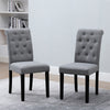 2/4/6x Fabric Button Tufted Dining Chairs Upholstered Kitchen Dining Room Grey