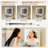 3 in 1 White Vanity Desk with Plip Top Mirror, Makeup Vanity Set with LED Lights