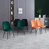 Set of 2,4,6 Velvet Suede Dining Chairs Upholstered seat Ergnomic with Metal Leg