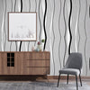Grey Silver Black Stripes Wallpaper 3D Effect Living Room Non-Woven Wallpaper UK