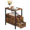 HOOBRO Nightstand Side Table Slim Bedside Table End Table with 2 Drawer