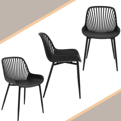 Armless Side Chairs Dining Chair Set of 4 Kitchen Chairs with Metal Legs