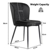 Dining Chairs Set of 2 Soft Chairs and Backrest Kitchen Chairs with Metal Legs
