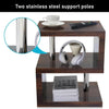 Side Table With 2 Tier Storage LED High Gloss Sofa End Coffee Table Living Room