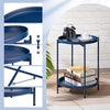 Round Side Table Metal End Table, 2-Tier Tray Snack Table Coffee Table Tea Table