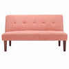 2 Seater Pink Linen Fabric Sofa Bed Recliner Sofabed Padded Loveseat Wooden Legs