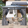 3x3.6m Dual-Roof Iron-Aluminum Gazebo w/Netting&Curtains Shelter Outdoor Pergola