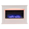 Freestanding LED Log Fireplace with Mantel Electric Fire in White Surround Suite