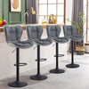 2x Bar Stools Faux Leather Gas Lift Adjustable Pub Chair Frosting Base Swivel