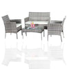 4 Piece Rattan Garden Outdoor Furniture Set Table Chairs Sofa Wicker Patio Set