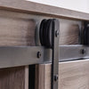 Retro Sliding Barn Door Sideboard with 2-Tier Shelves Storage Cabinet Kitchen