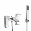 3 Way Square Shower Rigid Riser Kit Waterfall Bath Shower Mixer Tap & Basin Tap