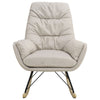 Solid Wood Rocking Chair Upholstered Linen/Velvet Fabric High Back Lounge Seat