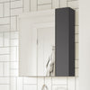 Wall Mounted 600mm Bathroom Mirrored Cabinet Gloss Grey Soft Closing Door