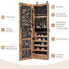Wall-mounted Jewelry Storage Cabinet Door Hanging Jewelry Armoire w/ Full Mirror