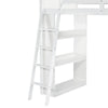 Single Pine Wood Loft Bed Frame High Sleeper Bunk Bed Cabin Bed with Study Desk