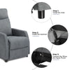 Massage Recliner Chair Heating Sofa Fabric Upholstered Armchair with Controller