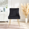 4PCs Viviana Velvet Dining Chairs w/Gold Legs & Ring Handle – Modern Accent