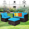 4 PCS Rattan Patio Conversation Set Outdoor Furniture Sofa Set w/ Coffee Table