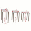 Clear Square Nest of 3 Tables Glass Nested Side End Tables Set Modern Home Decor