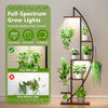 BACEKOLL Plant Stand Indoor with Grow Lights, 6 Tiered Tall Plant Shelf, Metal