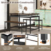 Wooden Kitchen Table Set 3 PCS Dining Table with 2 benches