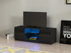 Modern TV Stand Unit Cabinet High Gloss 2 Door Sideboard with RGB LED Lights