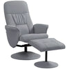 PU Leather Armchair and Footrest Swivel Recliner w/ Ottoman Light Grey