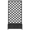 Planter with Trellis - Black Solid Fir Wood, Rectangular Garden/ Planter K3W1