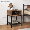 3-Tier Home Accent Table Square End Table Small Night Stands Sofa Side Table