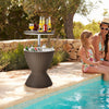 30L Patio Ice Cooler All-weather Cool Bar Table w/ Extendable Tabletop Party
